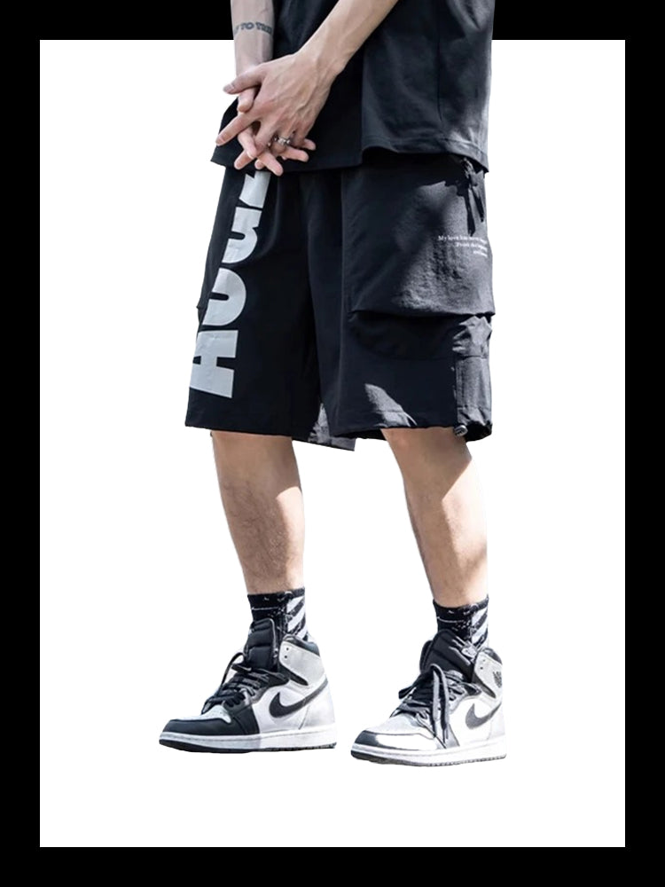 Black streetwear shorts