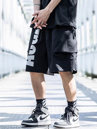 Black streetwear shorts