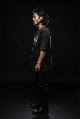 Tee shirt noir imprime