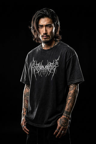 Tee shirt noir imprime