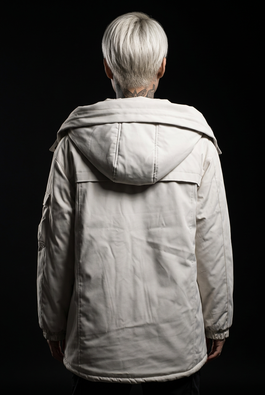 White techwear jacket