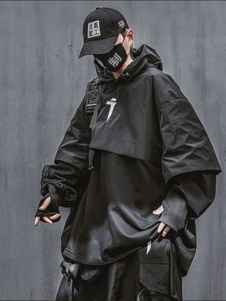 Zwarte hoodie-streetwear